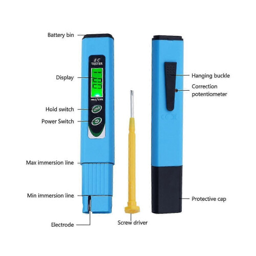 Pen de Teste de Água Portátil com LCD, Precisão 2% e Compensação Automática de Temperatura 1