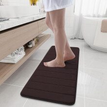 Tapis de bain en mousse à mémoire de forme marron 119 x 43 cm