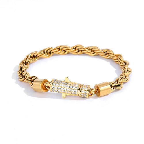 Collier torsadé serti de diamants 6 mm