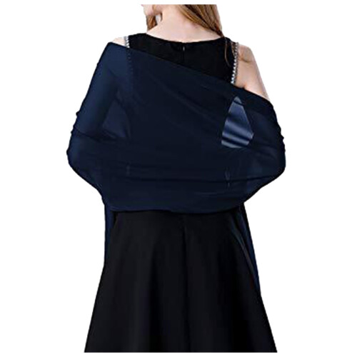 Xale/lenço feminino em chiffon macio com mangas e bolsos.