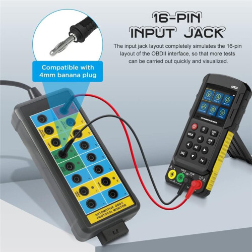 OBD2 Breakout Box with LED Light Indicator, Automotive Electrical Diagnostic Test Tool, Portable Testing Tool, Detector 1