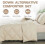 King Comforter Set Beige Quilted Down Alternative 3 Pieces 2