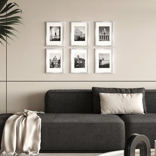 A4 picture frame set silver 6 pieces 1