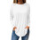Women's Long Sleeve Round Neck Tunic Top White S 1