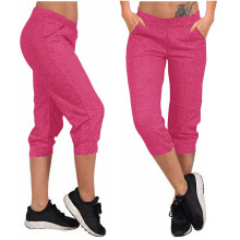 Dame Yoga Capri-bukser Mykt stoff Løs passform Elastisk midje