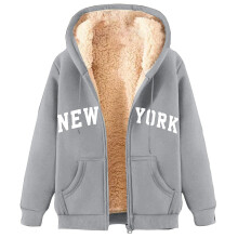 Manteau d'hiver à capuche zippée en polaire doublée sherpa pour femme