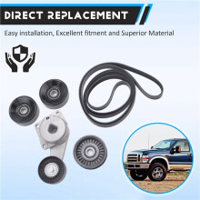 90K-38274A Serpentine Belt Drive Tensioner Pulley Component Kit for F150 F250 F350 Explorer Navigator