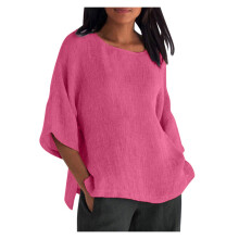 Női túlméretezett pamuting, 3/4 ujjú, kerek nyakú, S-5XL