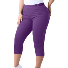 Damen-Capri-Leggings in Übergrößen mit hohem Bund, Größen L-5X