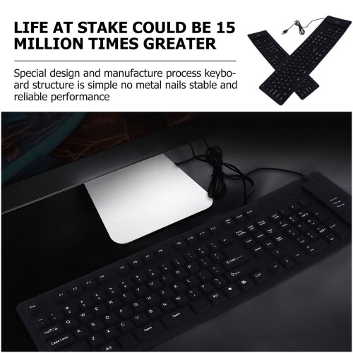 Omyvatelná USB klávesnice černá plochá prachotěsná 1 sada 1