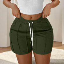 Women's Short Tight Shorts Solid Color Elastic Waist Casual