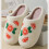 HWRETIE Couples Orange Winter Slippers Thick Sole 8