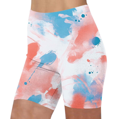 Γυναικείο ελαστικό σορτς biker capris με στάμπα για γιόγκα, 1 ζευγάρι 1