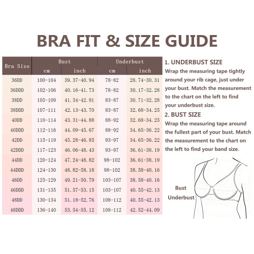 Women's full cup unpadded lace bra, 36DD–46DDD 2