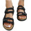 Women's Flat Striped Sandals Black Size 7 4