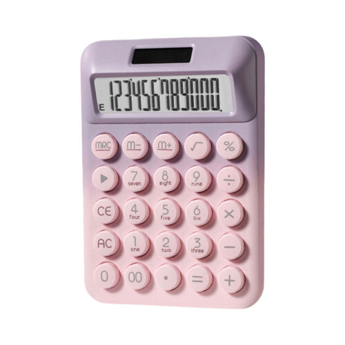 Calculadora de mesa solar com gradiente de cores e 12 dígitos. 1
