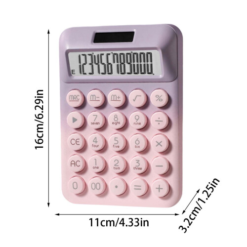 Calculadora de mesa solar com gradiente de cores e 12 dígitos. 2