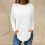Women's Long Sleeve Round Neck Tunic Top White S 2