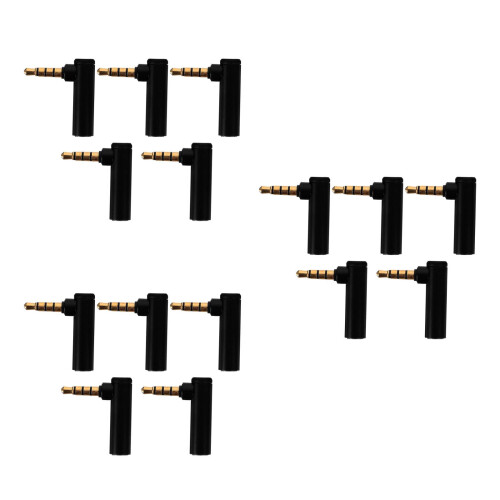 15Pièces Adaptateur 3.5mm À Noir Angle 90 Résistant 1