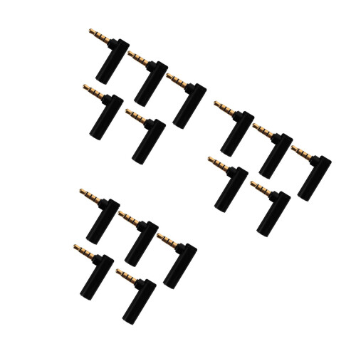 15Pièces Adaptateur 3.5mm À Noir Angle 90 Résistant 2