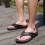 Men's Summer Beach Flip Flops Black Size 11.5 2