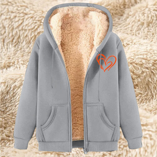 Damen-Kapuzenpullover mit Fleecefutter und Taschen 1