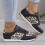 Dame casual sneakers leopard patchwork sort størrelse 6.5 3