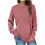 Women's solid round neck long sleeve tunic top 1