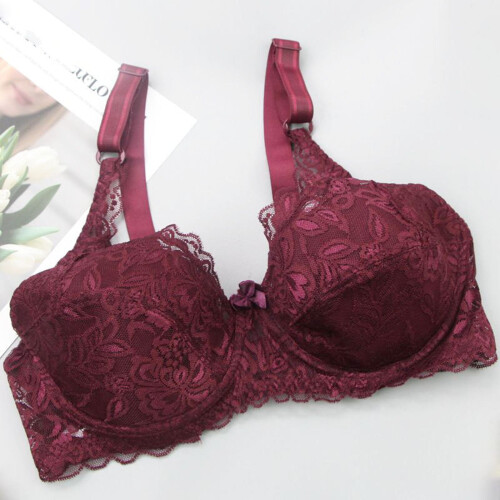 Women's Full Coverage Lace Underwire Bra Padded 34D-48DD 2