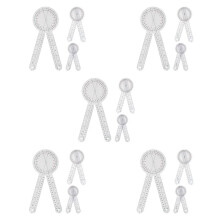 15-Piece Goniometer 6/8/12 Inch Occupational Therapy Protractor Tool Measuring Angle Ruler 360 Degree Universal