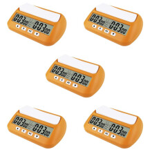 5X Orologio per Scacchi, Timer per Scacchi Digitale E Timer per Gioco, Orologio Professionale Portatile Multiuso 3-In-1 Giallo