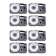 8 Pack 12mm Black White Label Tape Label Maker Compatible with KL1500 KL2000 KL7000 KL7200 KL-100 KL120 KL60 KL-750B