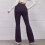 Paarse bootcut legging, slim fit, hoge taille 5