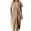 Plus Size Casual Kjole til Kvinder Khaki 3XL 2