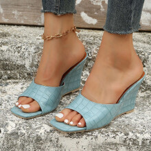 Sandales compensées à plateforme pour femmes, style rétro, bout ouvert, 1 paire