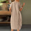 Plus Size Casual Kjole til Kvinder Khaki 3XL 7