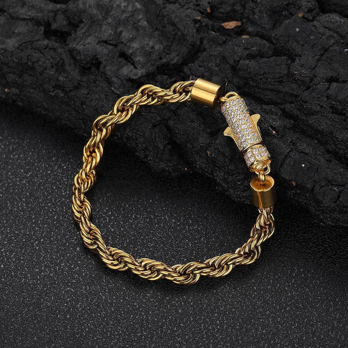 Collier torsadé serti de diamants 6 mm 1