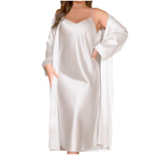 Dames satijnen pyjamaset met print, luxe loungewear, maat XL-5XL
