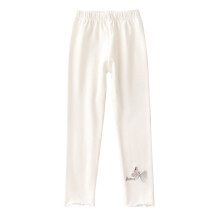 Girls' leggings soft breathable white size 6 years