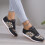 Baskets décontractées pour femme, motif léopard patchwork noir, taille 6 4