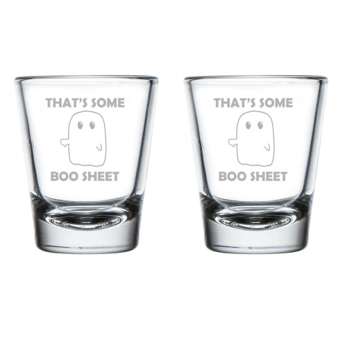 Schnapsgläser-Set, 2 Stück, 50 ml, Halloween-Geisterdesign