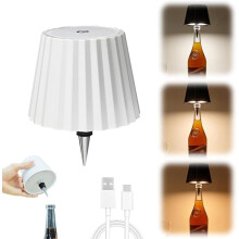 Lampe bouteille sans fil LED rechargeable à lumière tactile 3 modes