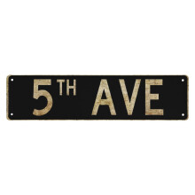 Straßenschild aus Metallblech, rustikale Wanddekoration „5th Ave“, 4 x 16 Zoll