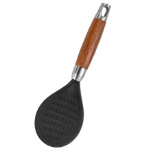 Cuchara sopera de cocina negra antideslizante grande (1 unidad)