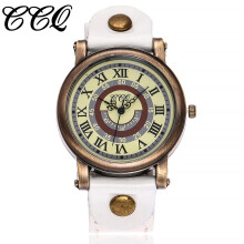 Casual dameshorloge met quartz uurwerk en leren band (1 stuk)