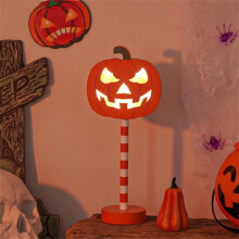 Veilleuse LED citrouille chauve-souris en bois, décoration d'Halloween