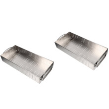 Boîte à couverts en acier inoxydable, motif maille, lot de 2