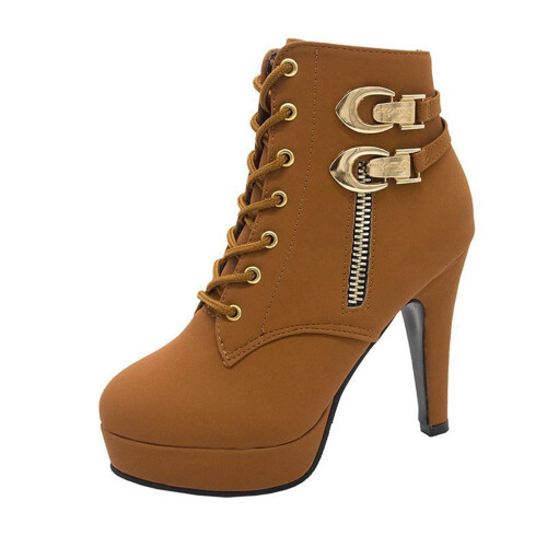 Women's Ankle Boots Warm Solid Retro Style with Zipper 1