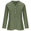 Camicetta tunica da donna in cotone e lino con scollo a V e maniche lunghe 4