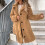 Γυναικείο παλτό shearling με μακριά μανίκια και εγκοπή στο πέτο από μαλλί 2